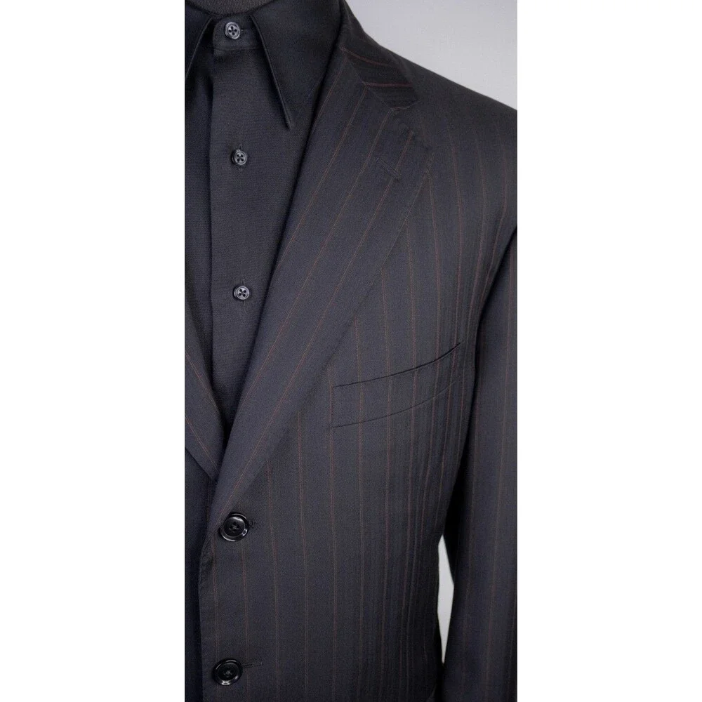 Pal Zileri Blazer Sport Coat Sz 44L Striped 150's Wool Three Button Jacket